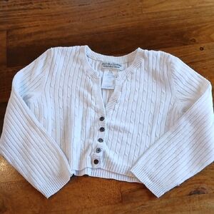 Next Era Couture White Ribbed Knit Shrug Sweater